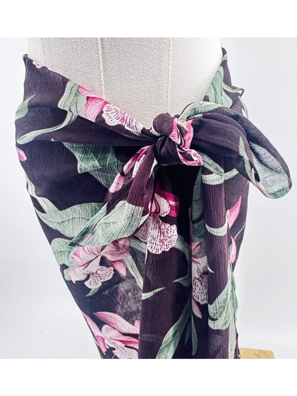 Tommy Bahama Orchid Sarong and Swim Bottom Womens Sz. 12 Maroon Burgundy